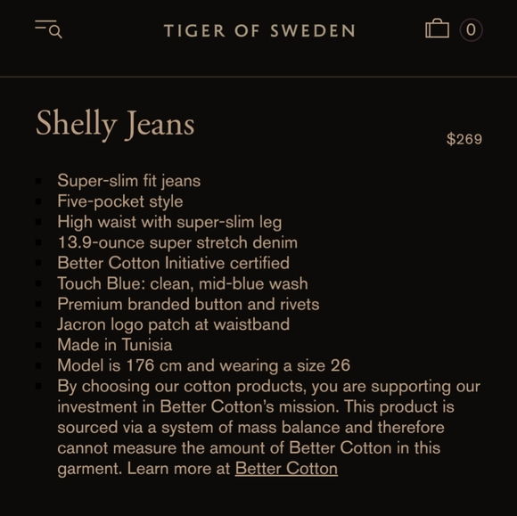Tiger of Sweden Shelly High Waist Designer Dark Denim Wash Jeans. Sz 26. HP! - Picture 4 of 11
